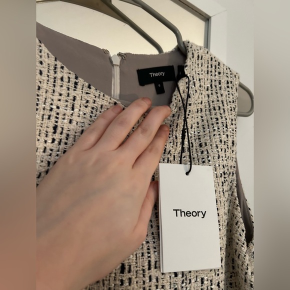 Theory- Ivory Multi Hatch Tweed dress 
Size 6
NWT - Picture 6 of 9